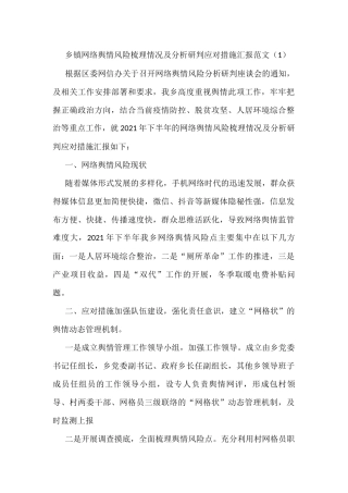 网络舆情隐患风险排查情况报告