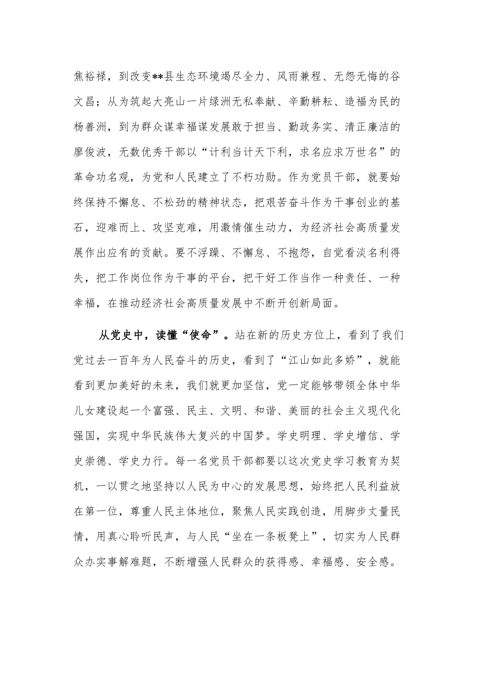 管委会主任研讨发言：从百年党史中汲取智慧力量奋力谱写区高质量发展新篇章_第3页