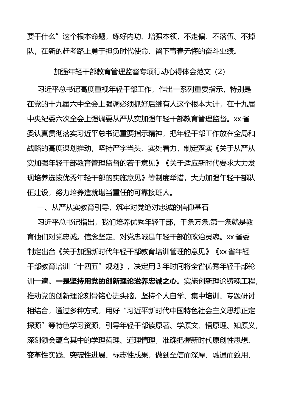 加强年轻干部教育管理监督研讨发言材料3篇_第3页