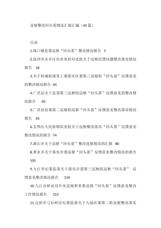 2022年巡察整改情况汇报汇编（45篇）