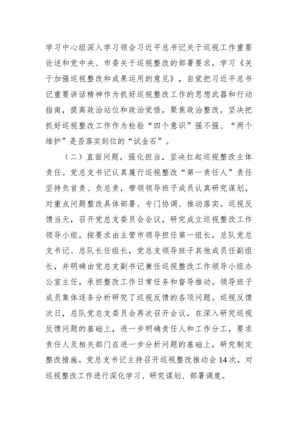 关于市委巡视整改进展情况通报_第2页