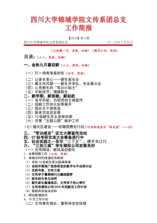 四川大学锦城学院文传系团总支模板