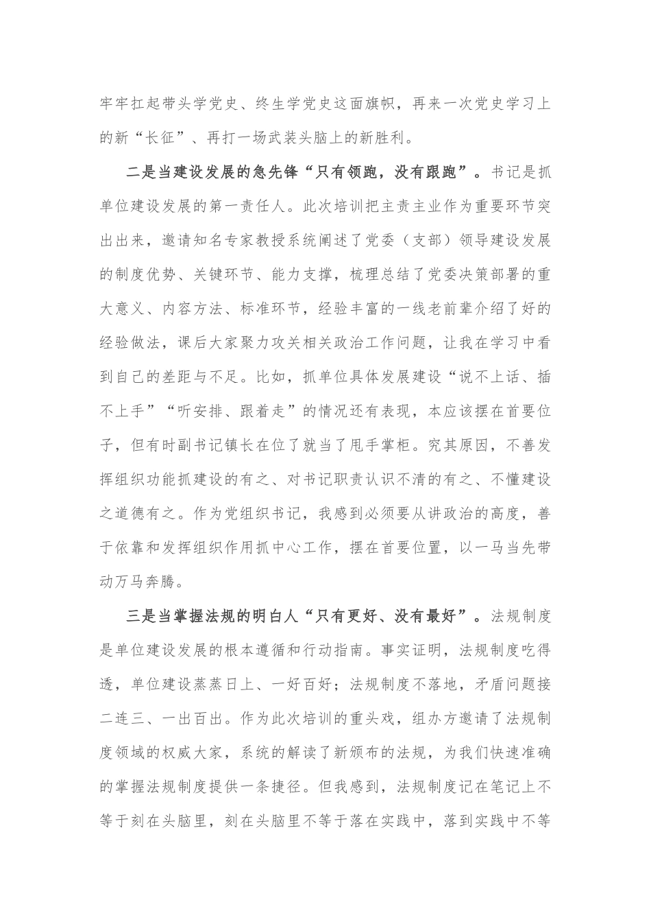 党组织书记培训总结发言材料——带好一队人，撑起一片天，做新时代党的好代表_第2页