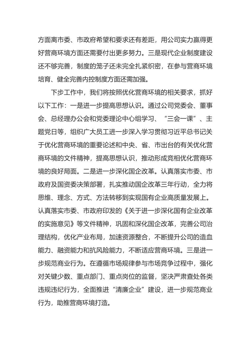 某公司落实营商环境工作情况报告_第3页