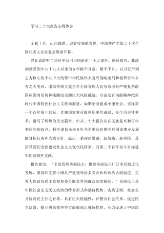 学习二十大报告心得体会（民盟）