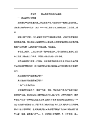 2024年装饰工程施工进度计划与保证措施