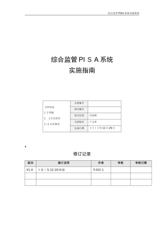 2024年综合监管PISA系统实施指南