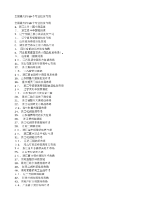 2024年最大的50个专业批发市场