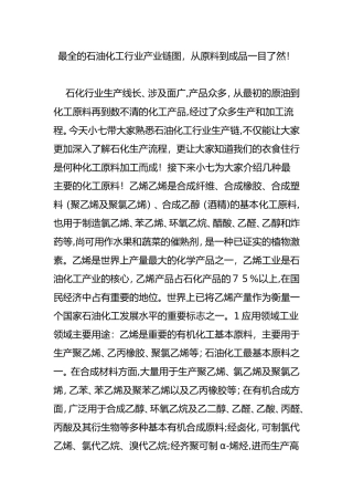2024年最全的石油化工行业产业链图