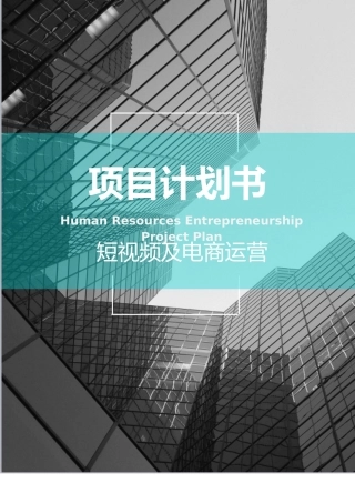 2024年最新短视频及电商运营项目融资商业计划书