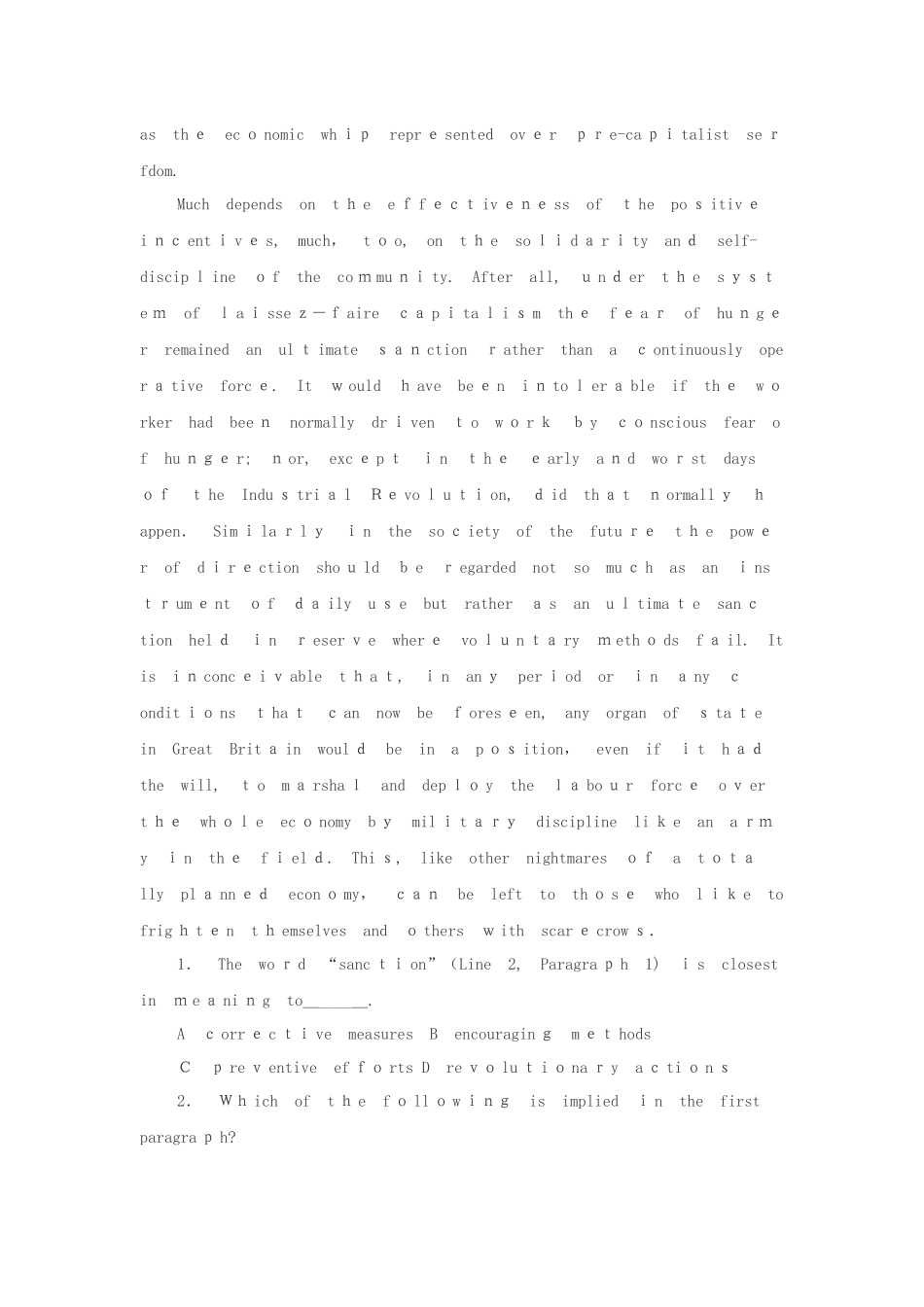 2024年交通银行内蒙古分行校园招聘考试英语基础知识试题八_第2页