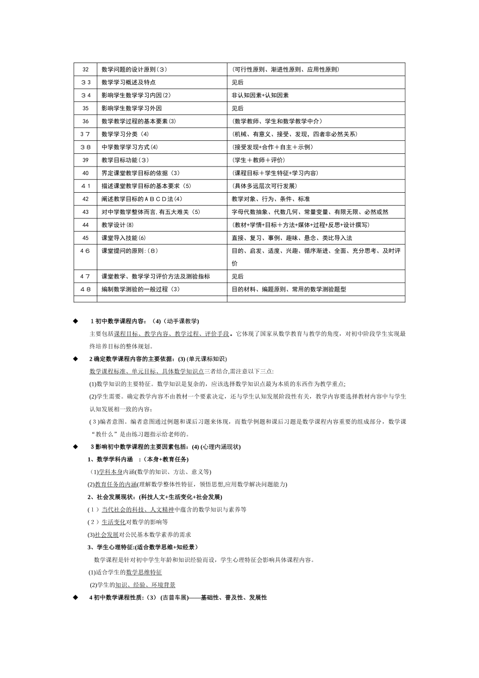 2024年教师资格证知识点整理初中数学口诀_第2页
