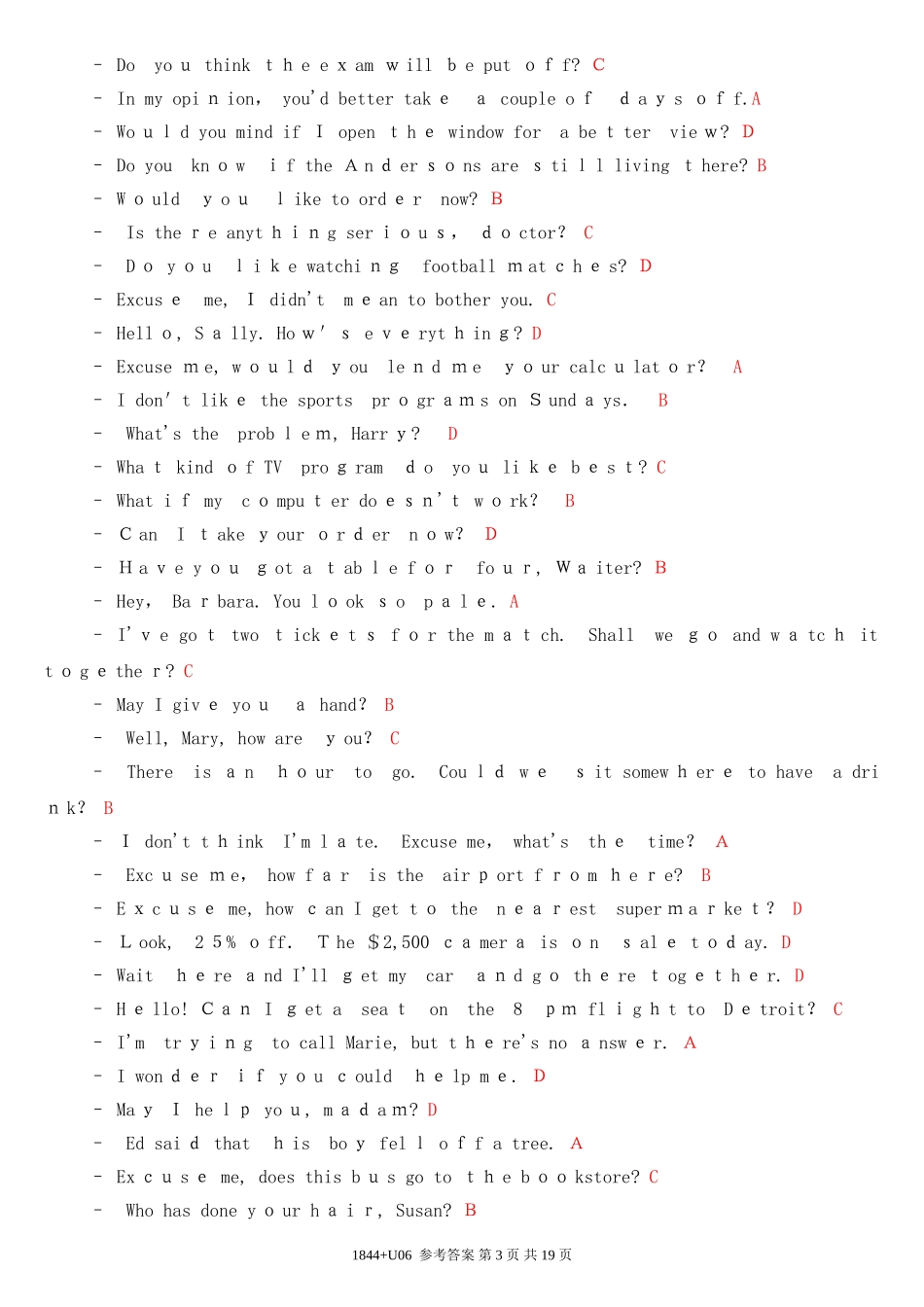 2024年开放大学电大英语I第6单元答案_第3页