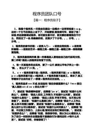 2024年口号标语之程序员团队口号