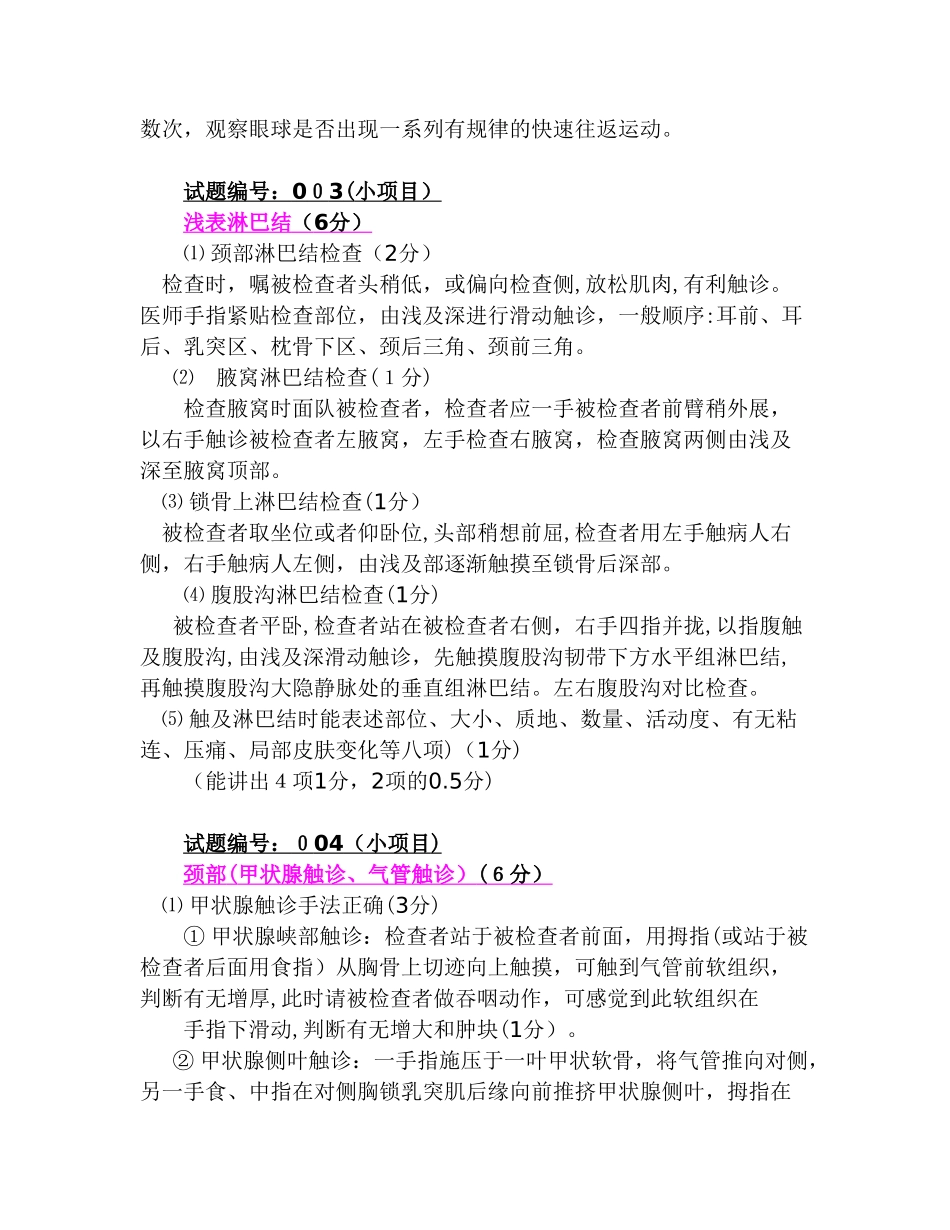 2024年临床执业医师实践技能操作考试常考试题汇总_第2页