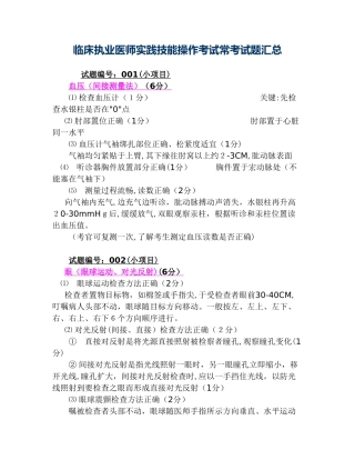 2024年临床执业医师实践技能操作考试常考试题汇总