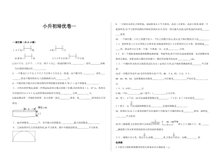 2024年六年级数学试题小升初培优卷一苏教版