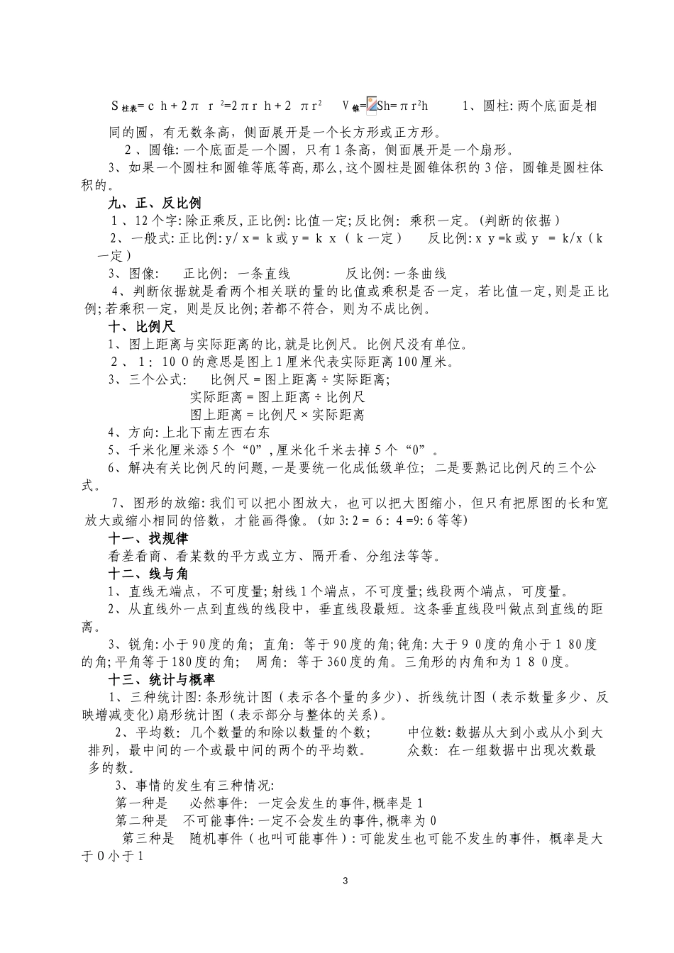 2024年六年级数学总复习必背知识_第3页