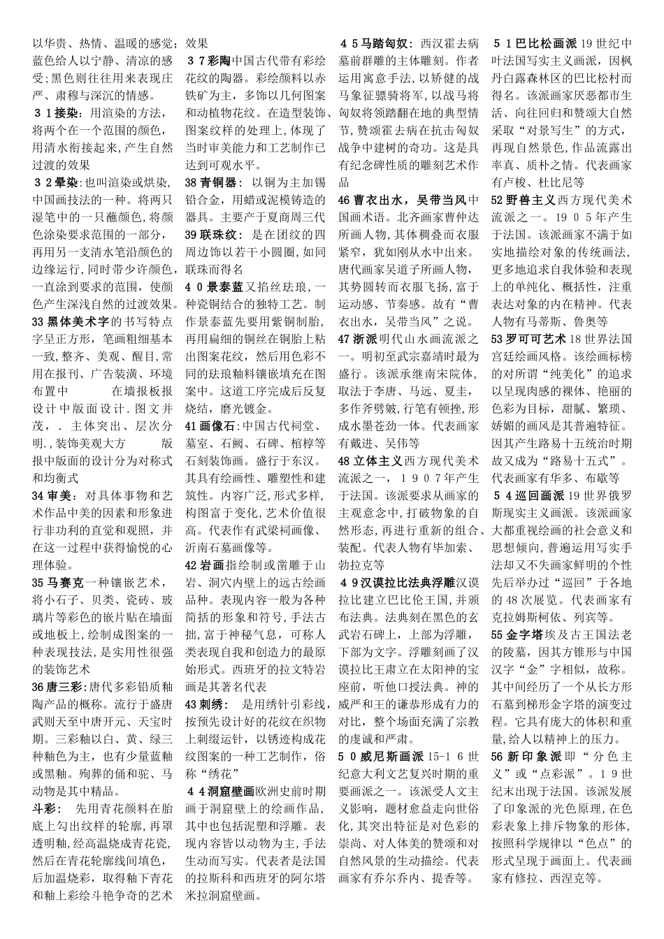 2024年美术教师资格证知识点考点版版_第2页