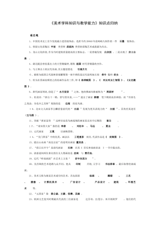 2024年美术学科知识与教学能力知识点归纳总结