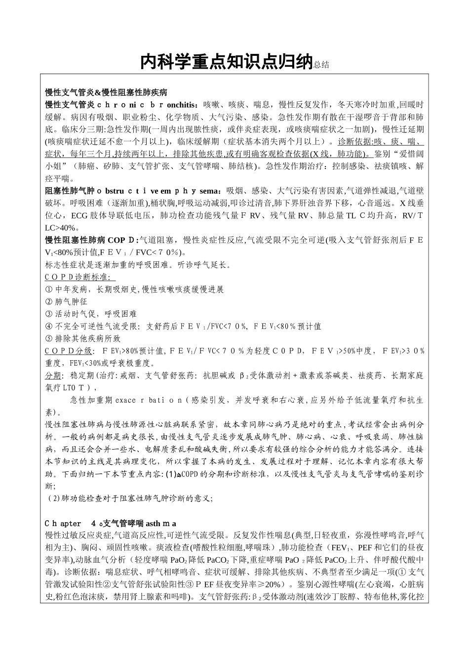 2024年内科学重点知识点归纳总结_第1页