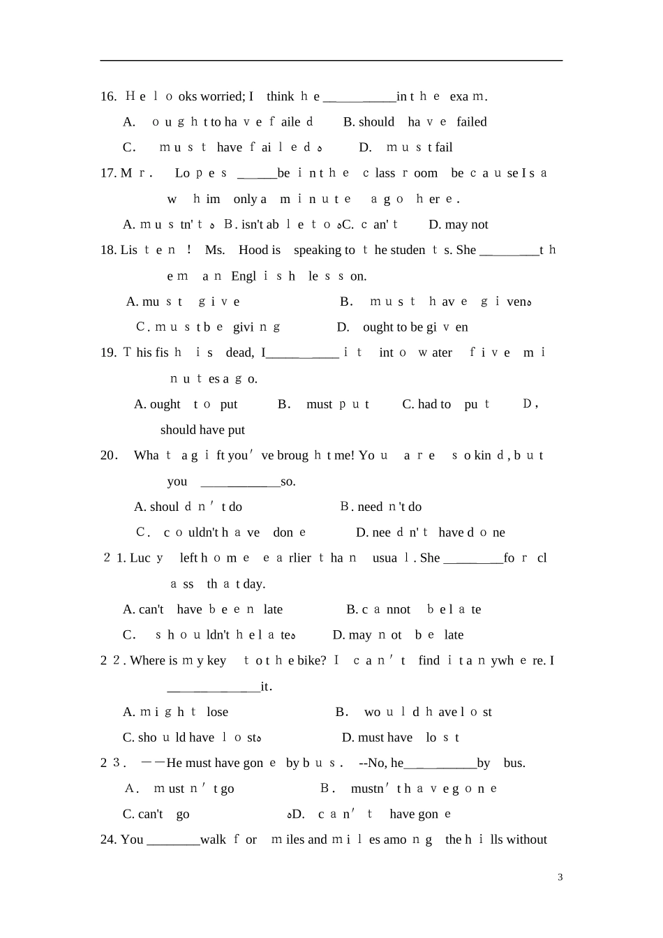 2024年七宝中学自招考试英语题库_第3页