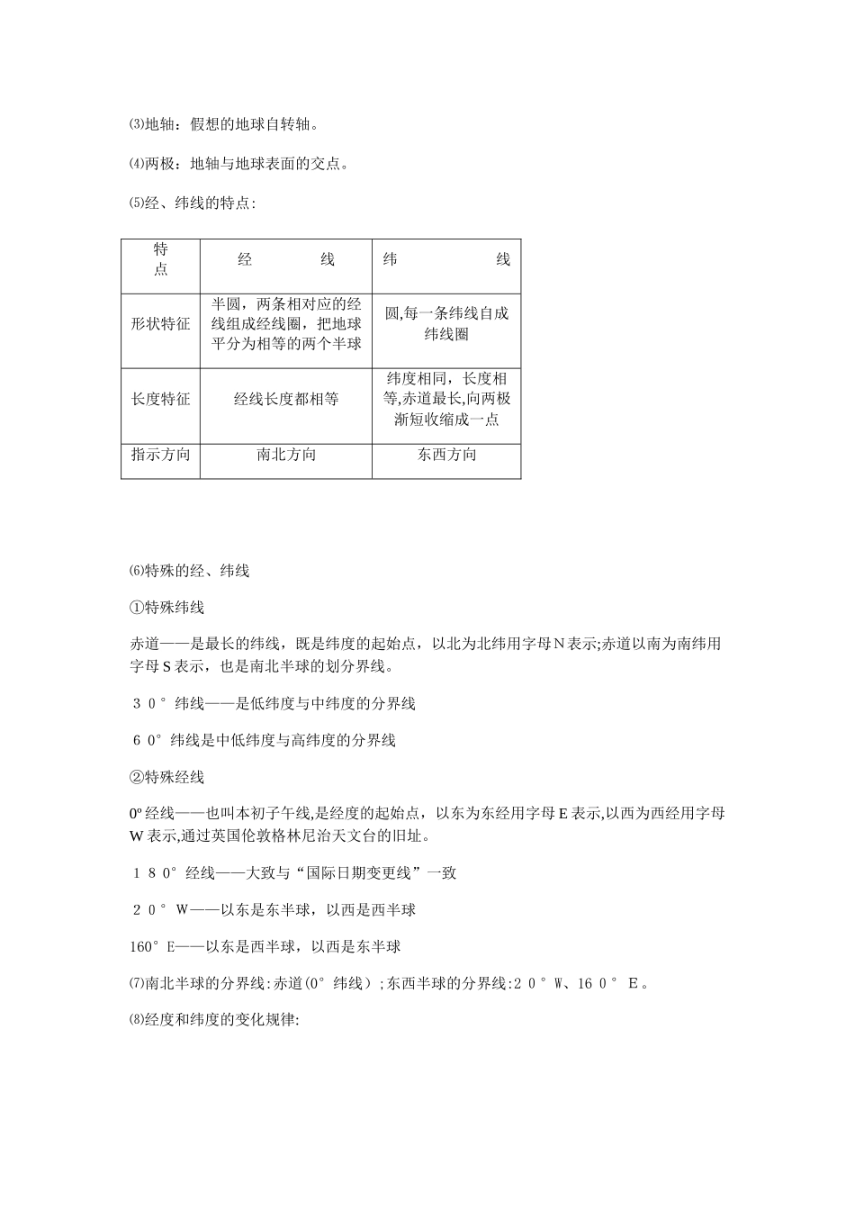 2024年七年级上册地理知识归纳总结_第2页