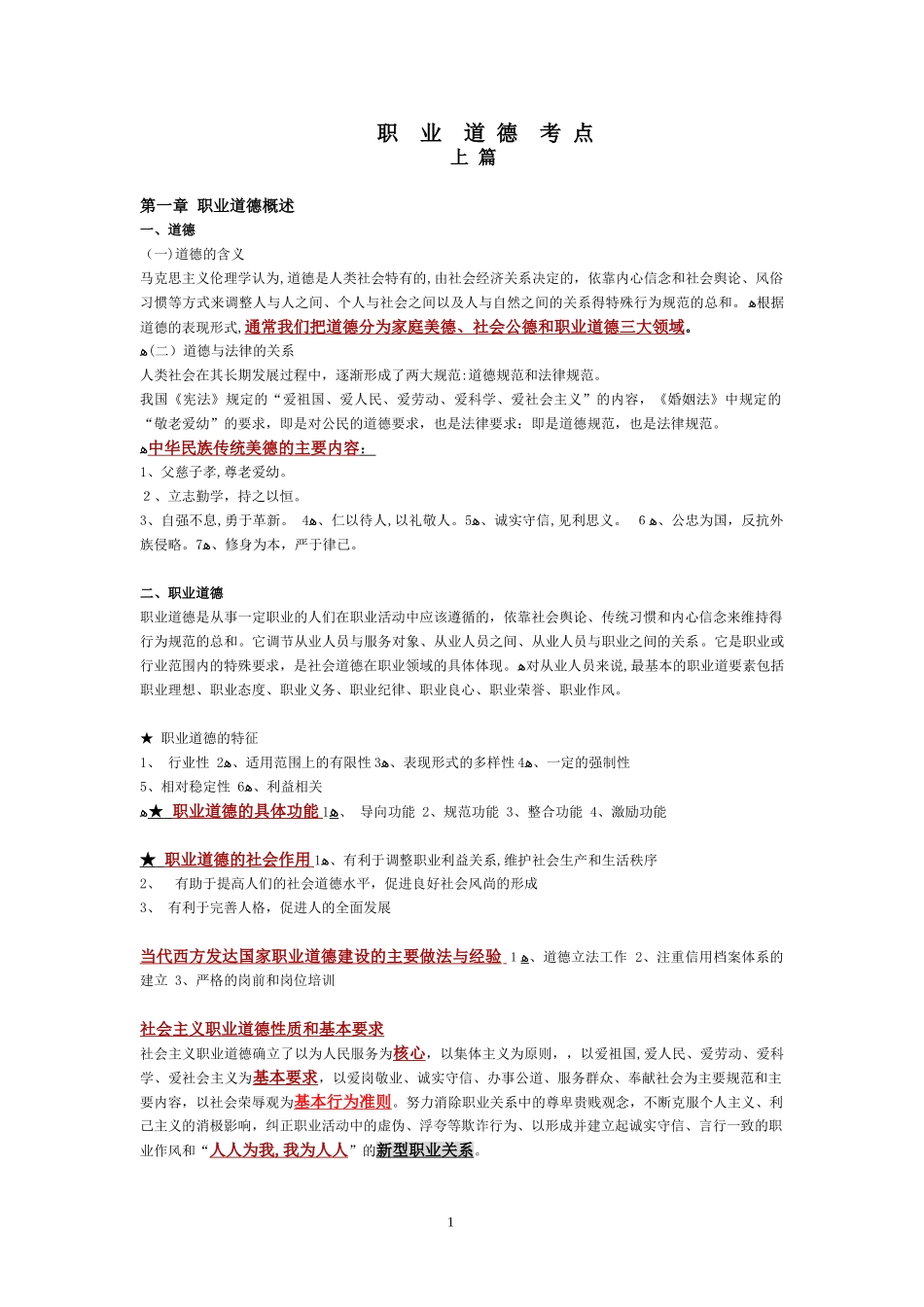 2024年企业人力资源管理师三级职业道德考点_第1页
