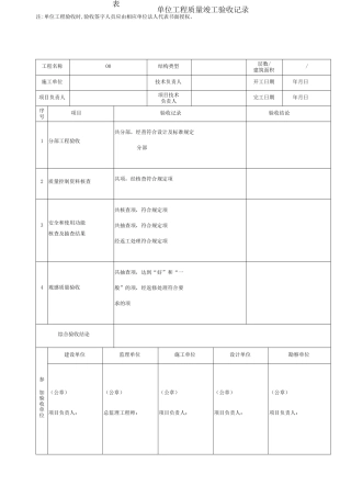 2024年全套最新GB50300配套表格全套