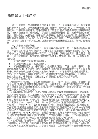 2024年师德建设工作总结归纳