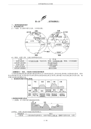 2024年世界地理知识点归纳