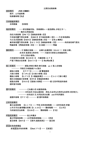 2024年兽医资格证主要的动物病毒