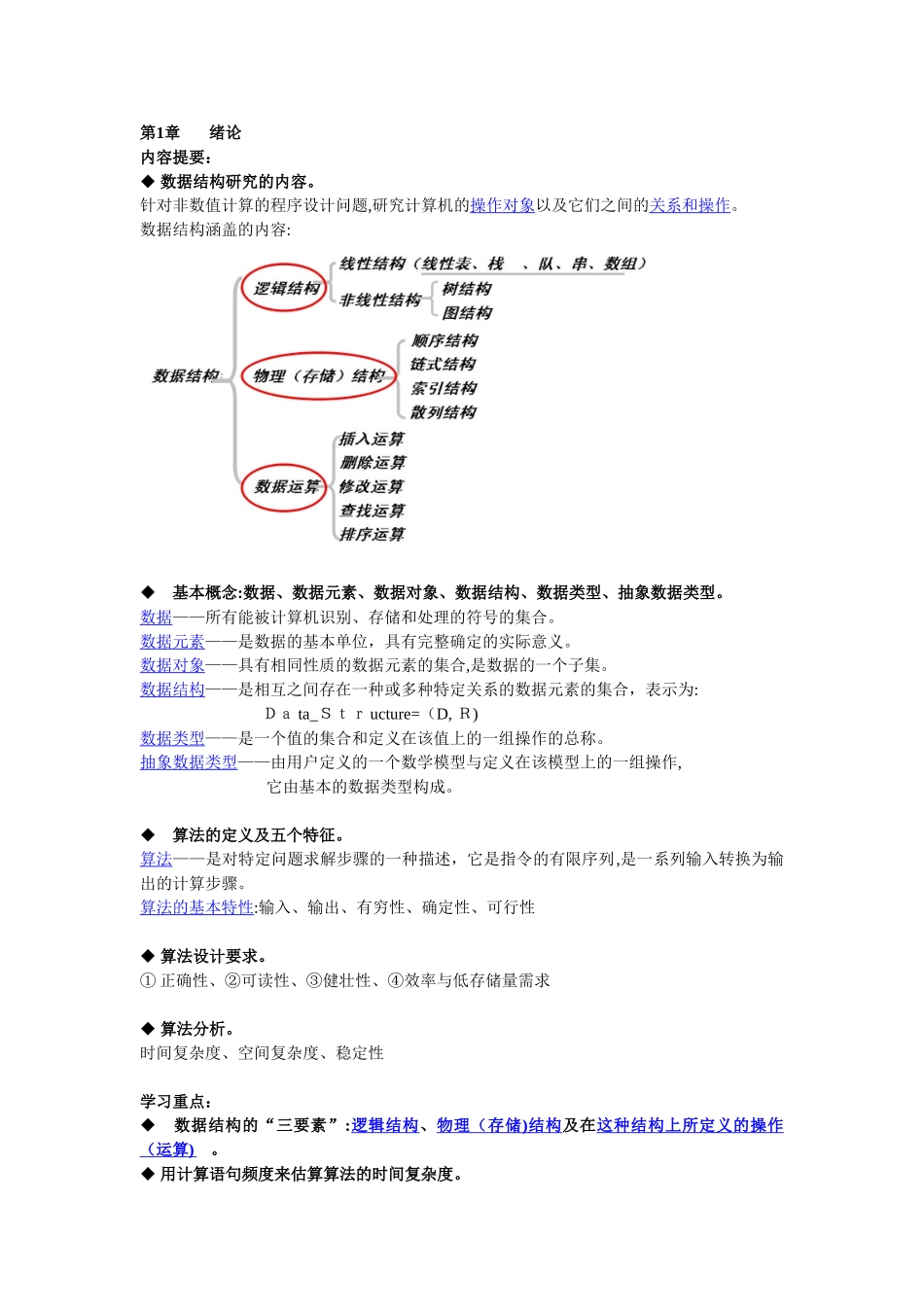2024年数据结构知识点全面总结精华版_第1页