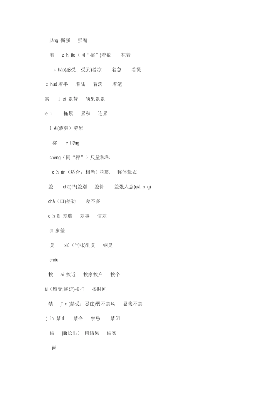 2024年四川单招语文复习多音字的_第3页
