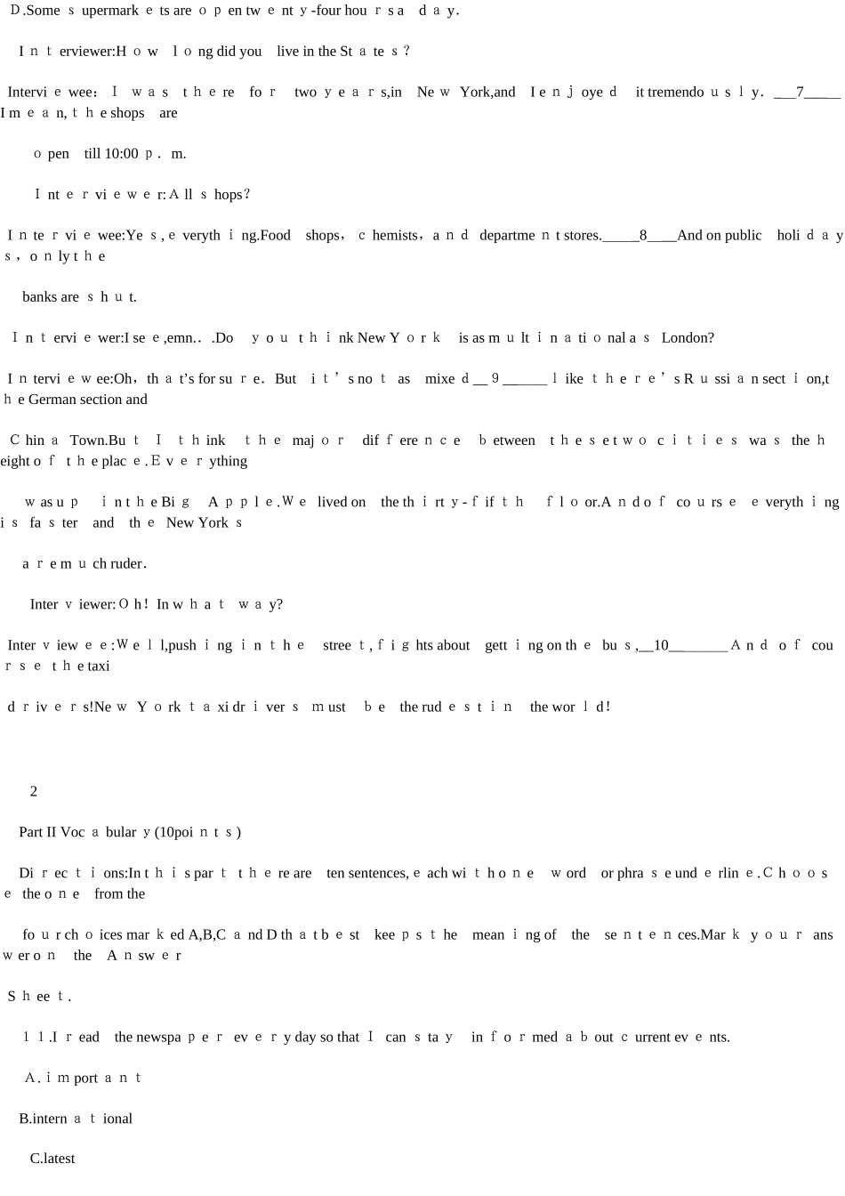 2024年同等学力人员申请硕士学位英语考试模拟真题_第3页