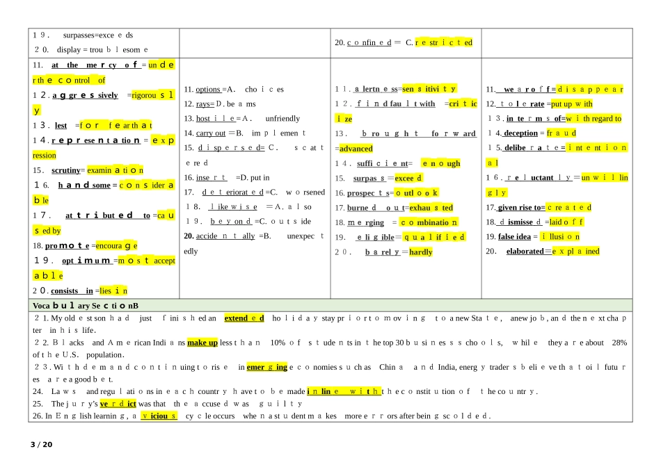 2024年同等学力英语真题答案分类_第3页