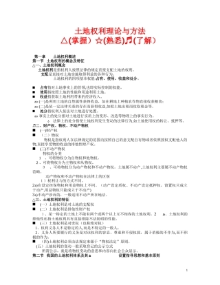 2024年土地登记代理人资格考试精品复习资料土地权利理论与方法