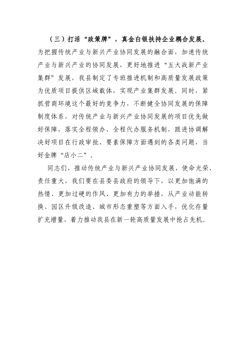 县委常委、常务副县长在全县战新产业座谈会上的讲话_第3页
