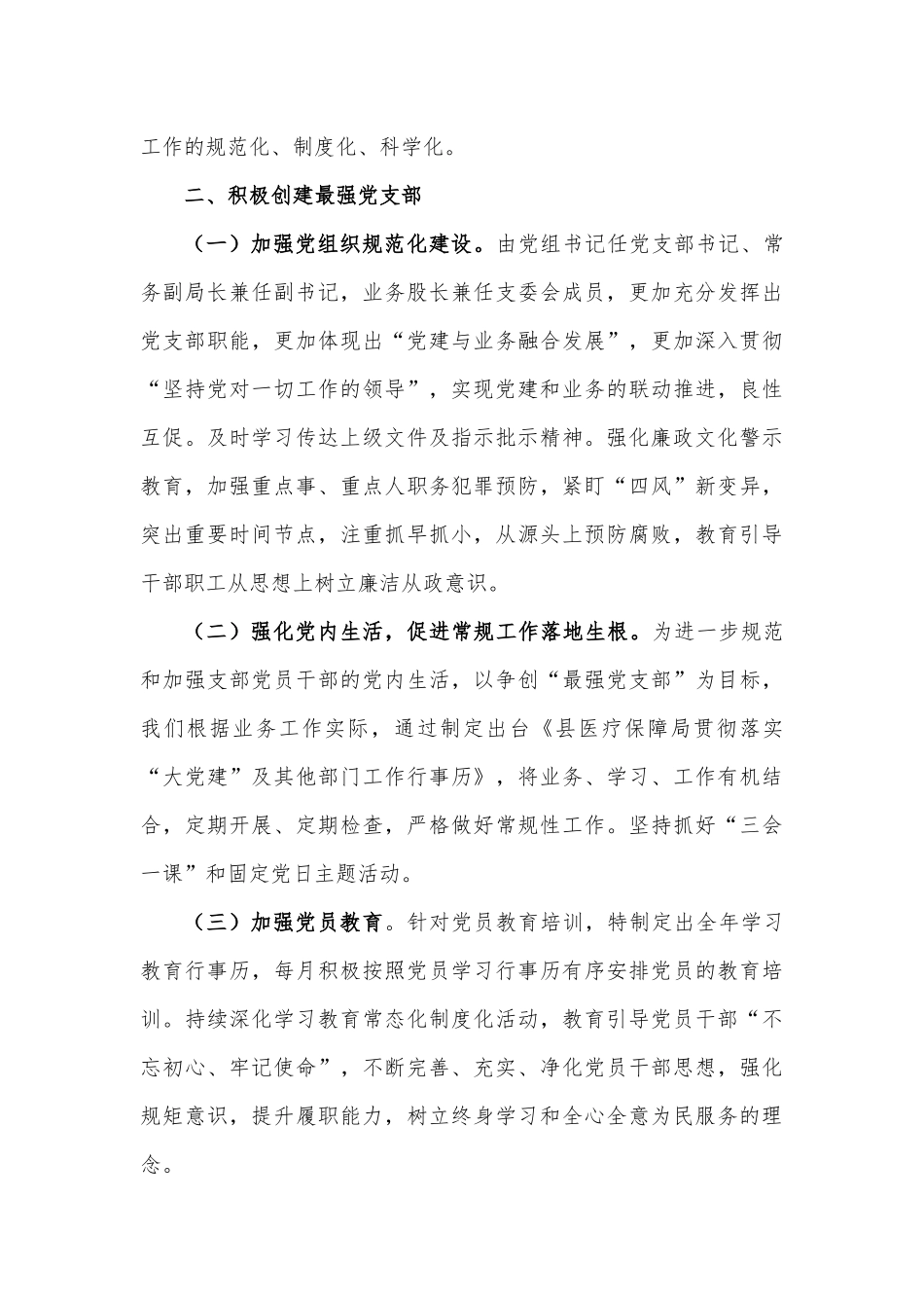 县医保局党支部换届工作报告汇报总结含问题和建议_第3页