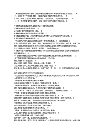 2024年网络舆情素养习题及考试题