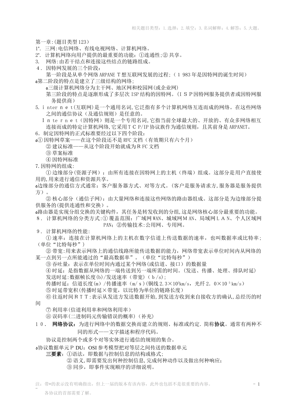 2024年网络知识点整理版_第1页