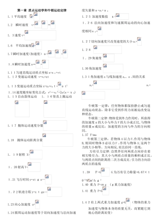 2024年物理竞赛所有公式
