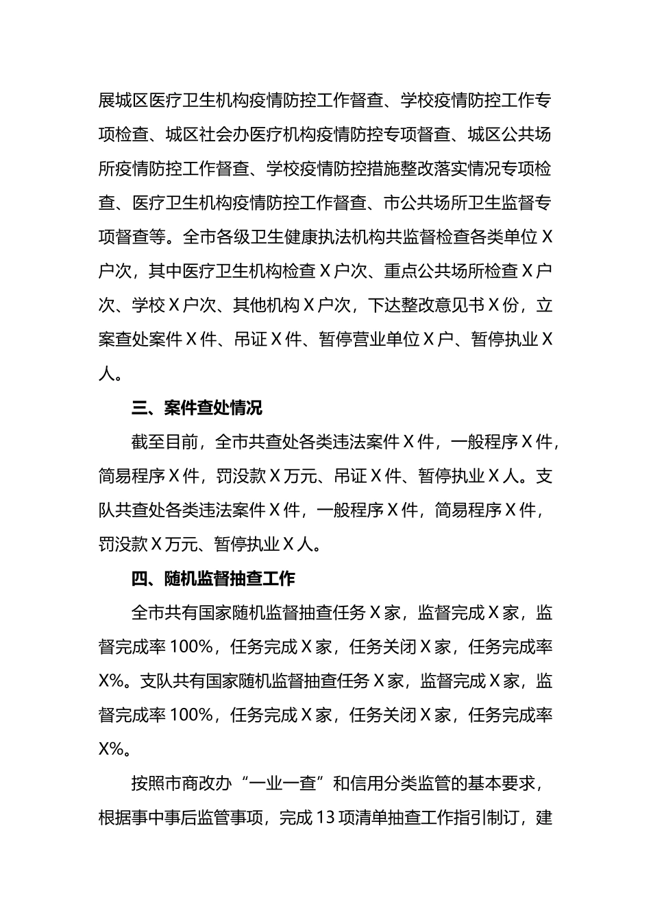 XX市2022年卫生健康综合监督工作总结及2023年工作要点_第3页