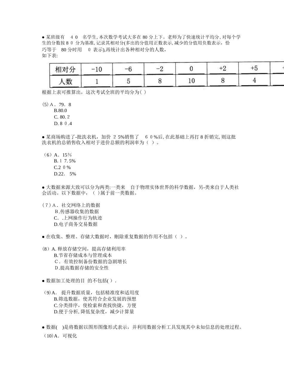 2024年下半年信息处理技术员考试试题及答案上午_第2页