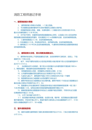 2024年消防工程师速记手册