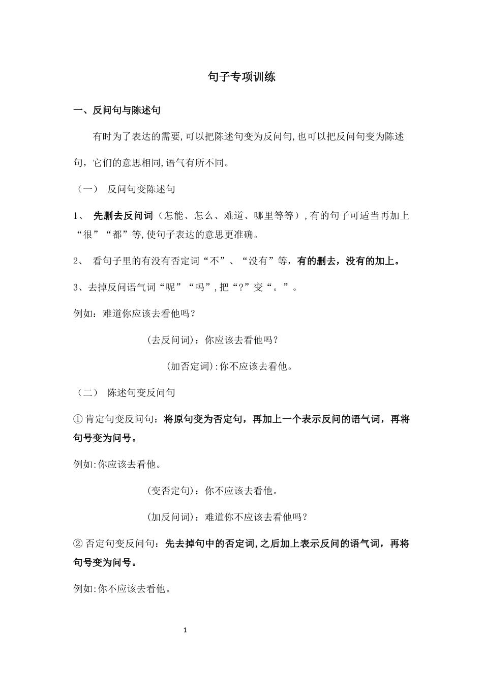 2024年小升初句子专项讲练_第1页