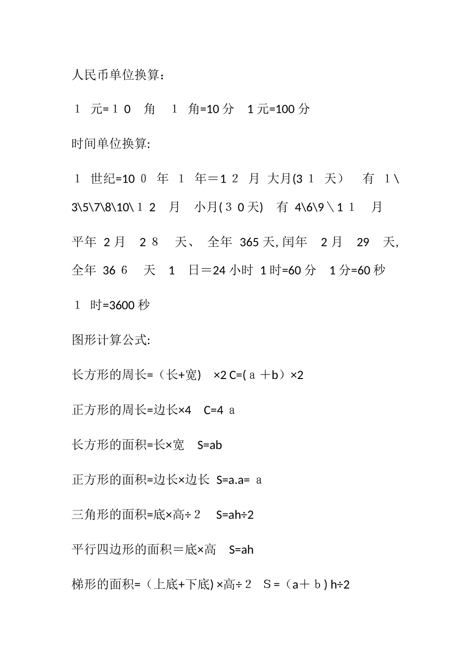2024年小升初数学公式大全_第2页