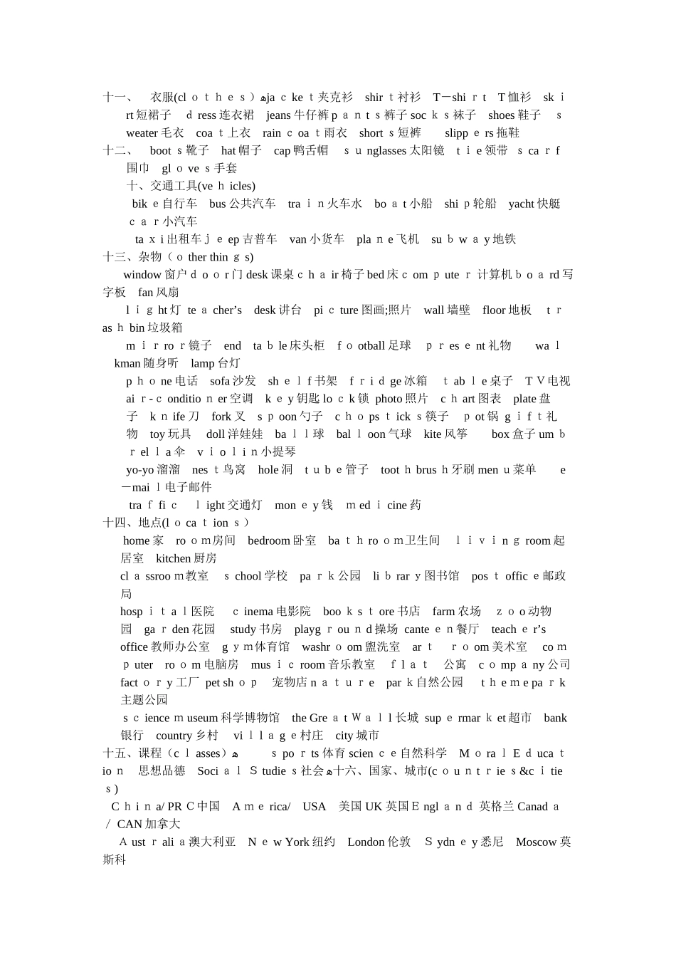 2024年小升初英语必背单词及练习5套_第2页