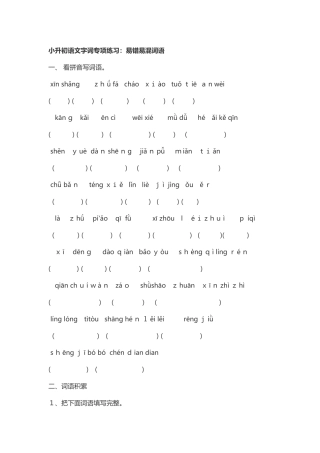 2024年小升初语文字词专项练习