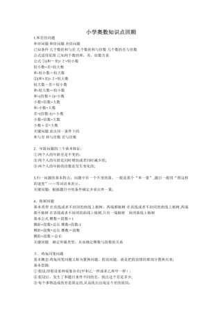 2024年小学奥数知识点汇总
